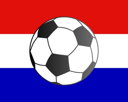 Flag of the Netherlands and soccer ball