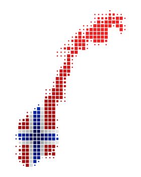 Map and flag of Norway