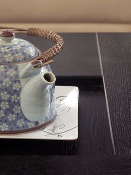 close up of oriental teapot