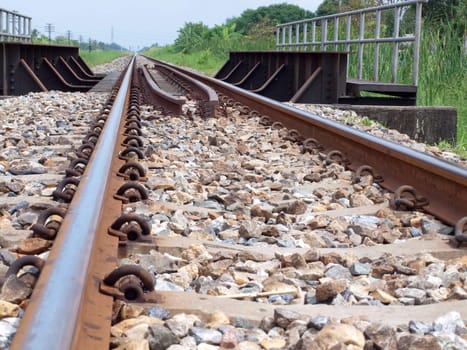 Railroad in countryside of Thailand