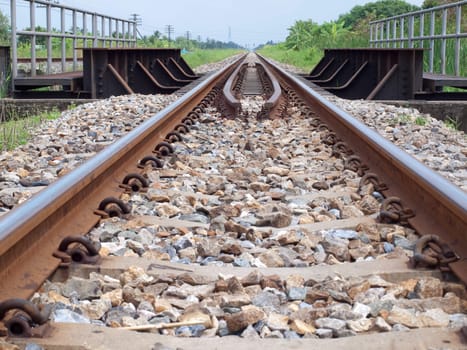 Railroad in countryside of Thailand
