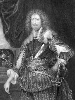 Edward Sackville, 4th Earl of Dorset KG (died 17 July 1652) on engraving from 1838. Engraved by P.Lightfoot after a painting by VanDyke and published by the London Printing and Publishing Company.