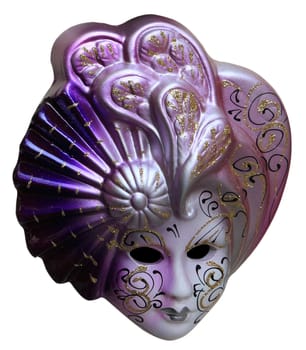 Image of a characterisitc Venetian mask isolated against a white background.
