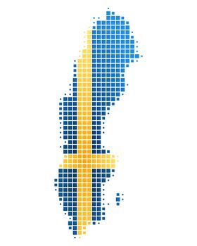 Map and flag of Sweden