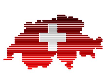 Map and flag of Switzerland