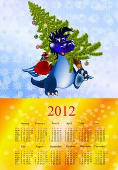 Dark blue dragon a symbol of new 2012 on east calendar