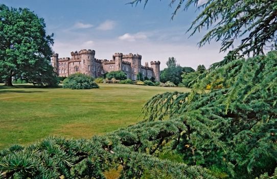 Chomondley castle and gardens are in Cheshire, England.