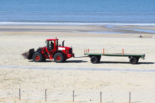 Work at the beach - preparing for summerseason - transportation