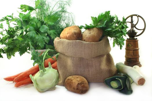 different ingredients for a delicious potato soup