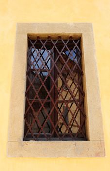 Decorated Closed Window Of Old Building In Pisa, Italy