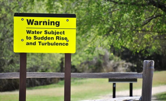 Sign warning water rise