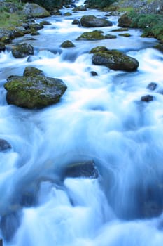 Norwegian river shot with long exposure time