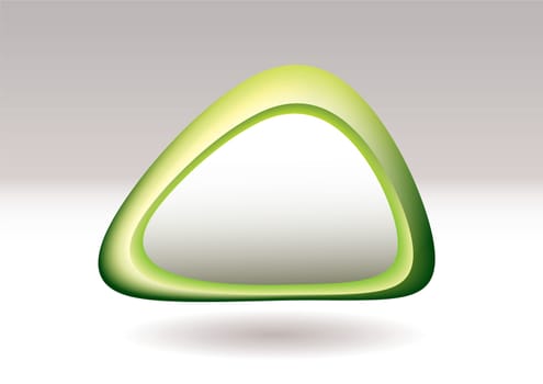 Green abstract pebble icon with copyspace and white background