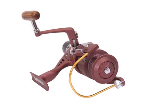 inertia-free spinning reel isolated on a white background