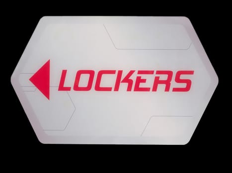 close up of lockers signboard