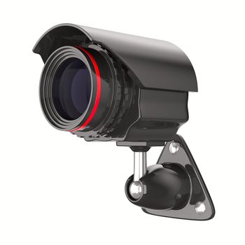 security camera on white background. Isolated 3D image