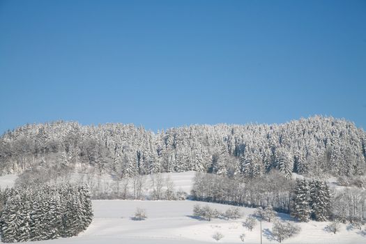 beautiful winter landscape at winter time out