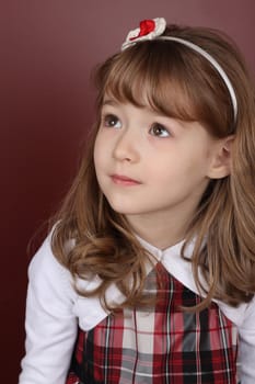 Beautiful little girl wearing a head band
