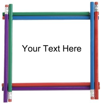 A frame/border consisting of multicolored pencils