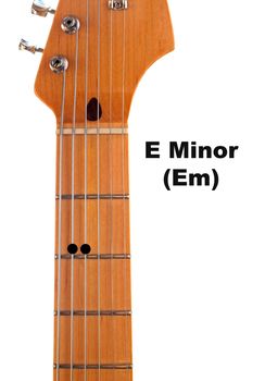 Diagram of how to finger an E Minor (Em) Guitar Chord.