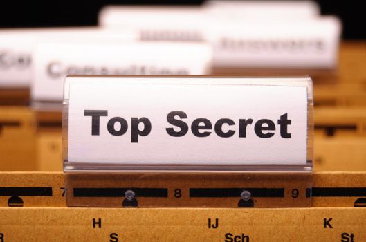 top secret folder or file in a business office