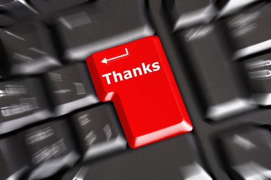 thanks or thank you concept with word on conputer key or button