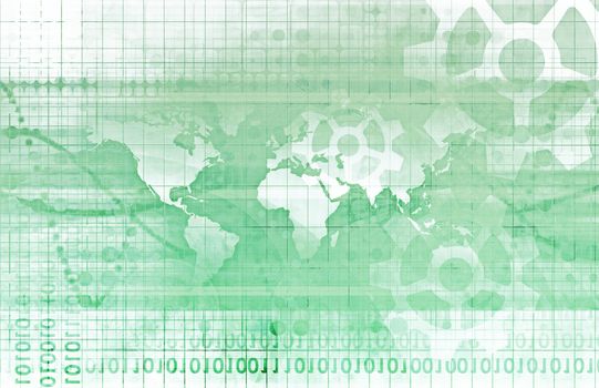 Global Network Concept as a Illustration Art