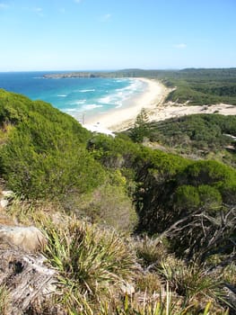 Beautiful beach at Booti Booti National Park of Australia.