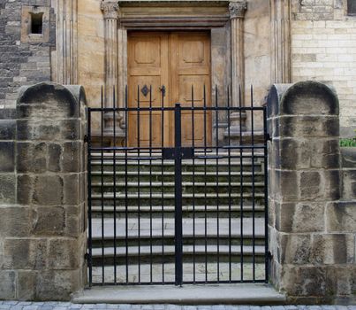 view of the windows and doors, historic buildings, gates.