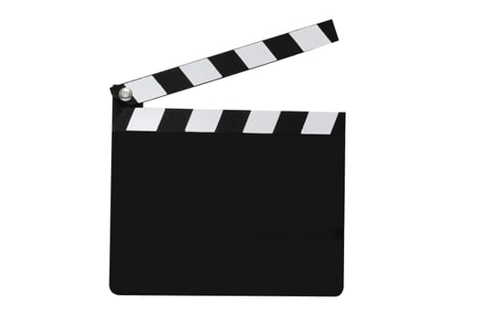 Blank movie clapboard isolated on white background with clipping path.