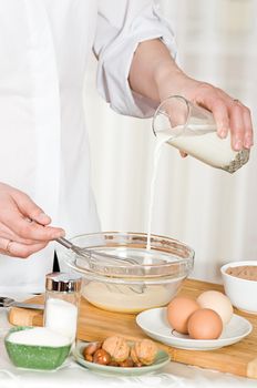 Preparation of food from eggs and other ingridients