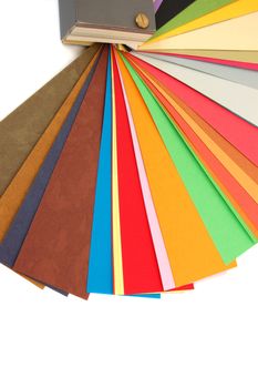Paper color guide background. Different weights and colors of printing paper.