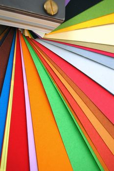 Paper color chart spectrum. Different weights and colors of printing paper.