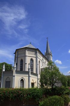 Chijmes in Singapore, a famous British colonial style cathedral church. 