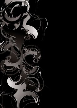 Abstract background with a smoke design in black and silver