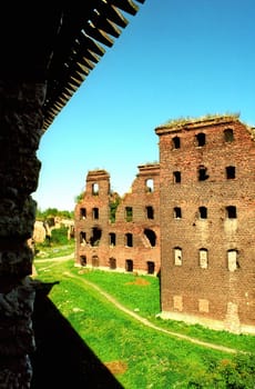 Ruins of buildings inside old fortress