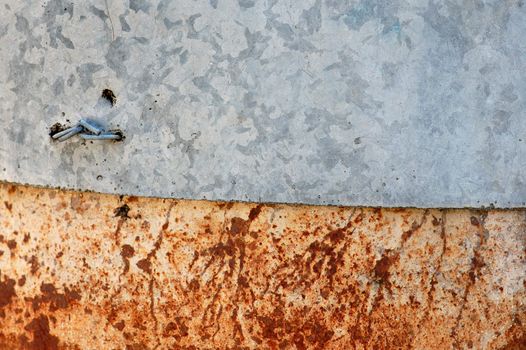 Two different metal textures. Abstract industrial background.