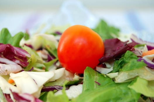Fresh mixed salad detail. Raw food background.