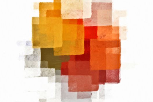 Squares on white background. Minimal brush paint illustration.