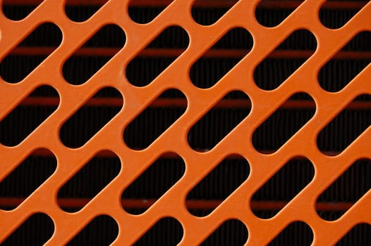 Industrial machinery radiator grill detail. Metal pattern background.