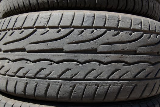 Rubber tire detail.