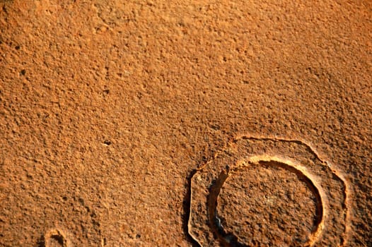 Rusty metal barrel surface background. Rust texture macro.