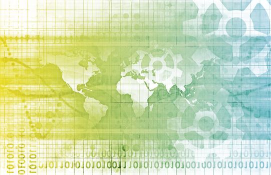Global Network Concept as a Illustration Art