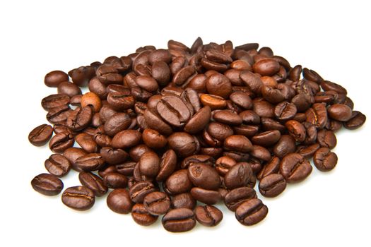 Coffee beans on a white background 