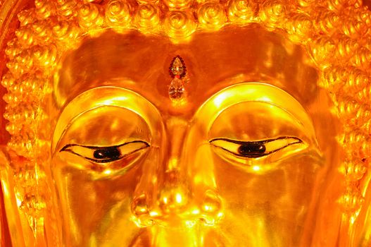 Closeup face of buddha statue at wat Thasung, Uthai thani, Thailand
