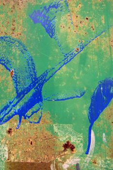 Weathered metal surface texture background with rust and dripping paint color.