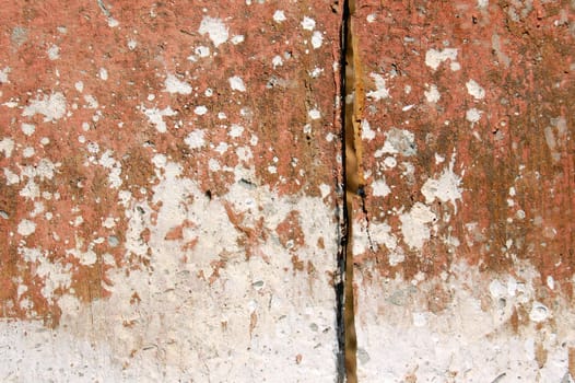 Weathered wood plank surface detail. Peeled paint abstract background texture.
