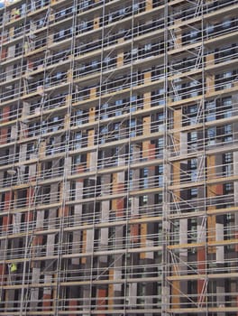 Building a wall in Prague Czech Republic