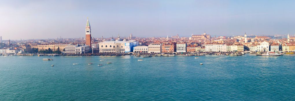 Venice - travel romantic pleace. Panorama Piazza San Marco, the Doge's conference venue, the channels