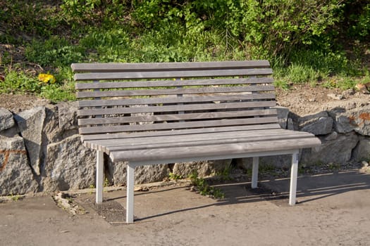 bench table in the city of Prague Czech Republic, relax on a bench